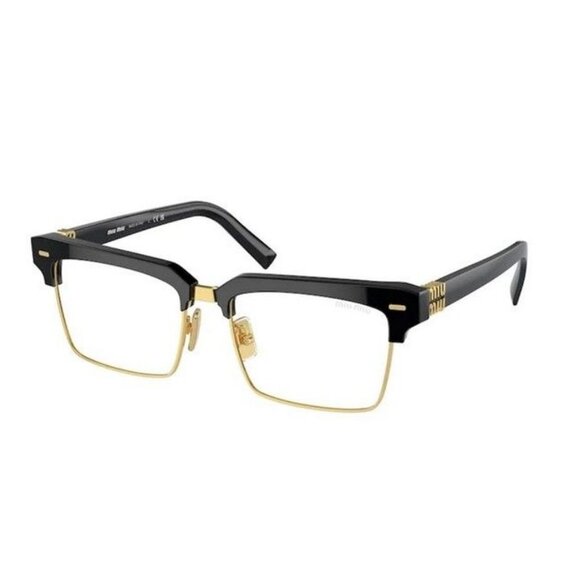 NWT MIU MIU EYEGLASSES BLACK GOLD - Picture 1 of 4